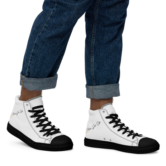 Never Give Up Men’s high top canvas shoes